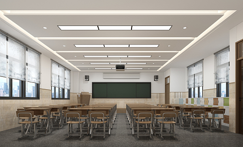 modern classroom 3d model