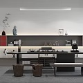 Bright Modern Minimalist Office Reception Area With Custom Brand Logo Wall And Spacious Open Workspace