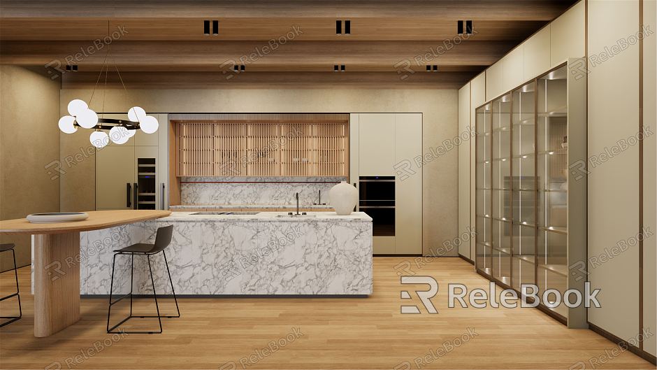 Modern Kitchen Open Kitchen Western Kitchen Built-in Refrigerator model