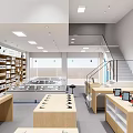 Modern Digital Store Interior With Shelves Of Mobile Phones And Electronics Products