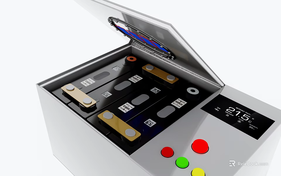 Practical Daily Use Electrical Appliance with Open Lid Internal Slots Multiple Buttons and Digital 3d model