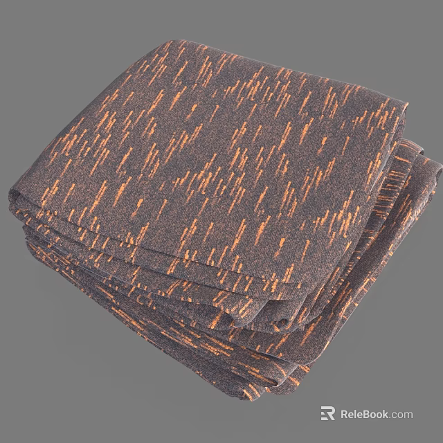 Stylish Rug With Dark Background Orange Lines And Textured Pattern Surface Design 3d model