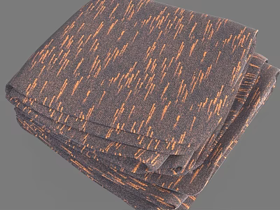 Stylish Rug With Dark Background Orange Lines And Textured Pattern Surface Design 3d model