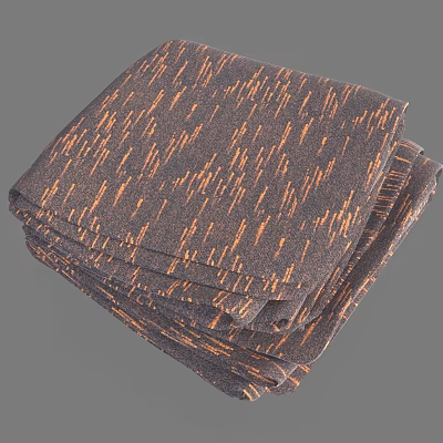 Stylish Rug With Dark Background Orange Lines And Textured Pattern Surface Design 3d model