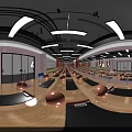 Spacious Fitness Studio With Yoga Mats Fitness Balls Mirrors And Wooden Lockers