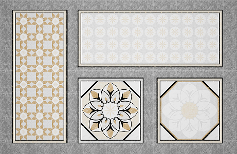 Modern floor tile mosaic floor tile 3d model