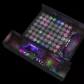 Tencent Themed Event Display With Neon Lights And Futuristic Stage Design