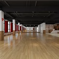Fitness center with modern equipment and open space