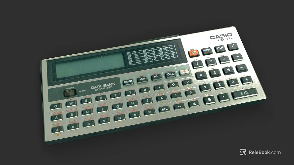Casio DATA BANK Electronic Calculator With Keyboard And Display Screen 3d model 