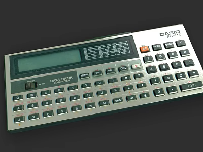 Casio DATA BANK Electronic Calculator With Keyboard And Display Screen 3d model