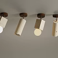 Modern Pendant Lights With Wooden Ceiling Mounts And Concrete Textured Shades