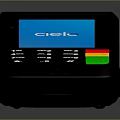 Black POS Payment Terminal With Screen Displaying Clelo And Green Yellow Red Buttons