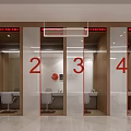 Bank Hall Waiting Area Window Business Handling 3d model