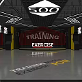 Fitness Training Area With Exercise Point Neon Sign And Spacious Gym Floor