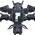 Mechanical Robot Structure Featuring Symmetrical Wings Central Emblem And Circular Parts 3d model