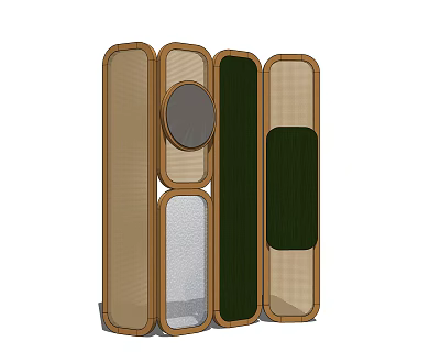 Modern screen rattan screen partition 3d model Modern screen rattan screen partition 3d model