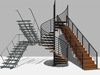 Modern revolving staircase revolving staircase combination 3d model