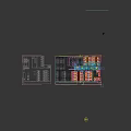 Modern Internet Cafe Corridor With Glass Partitions Dark Walls And City Night View