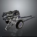 Camouflage Military Multiple Launch Rocket Weapon with Trailer Mounted Launch Tubes and Wheeled Design