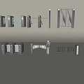 Automatic gate railing 3d model