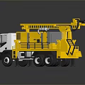 Yellow and White Heavy Duty Utility Vehicle With Large Mechanical Drilling Structure For Construction