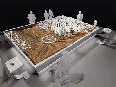 Commercial Equipment for Interactive Architectural Model Display with Scale Buildings and People 3d model