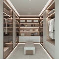 Modern Cloakroom Wardrobe Clothes 3d model