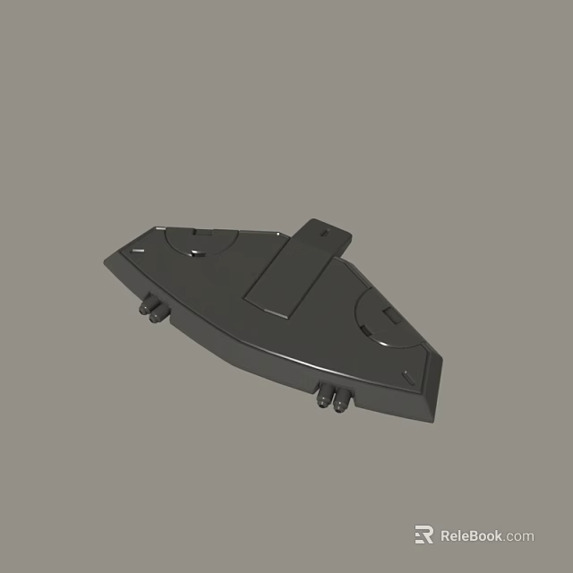 Black Industrial Mechanical Part 3D Model Design With Angled Surface And Small Projections 3d model 