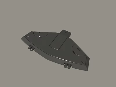 Black Industrial Mechanical Part 3D Model Design With Angled Surface And Small Projections 3d model