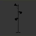 Sleek Black Floor Lamp With Three Adjustable Lights And Modern Design 3d model