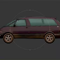 Purple Minivan Exterior With Transparent Roof Classic Body Design And Wheels