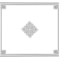 Ornate Decorative Lines On White Wall With Diamond Centerpiece And Corner Designs