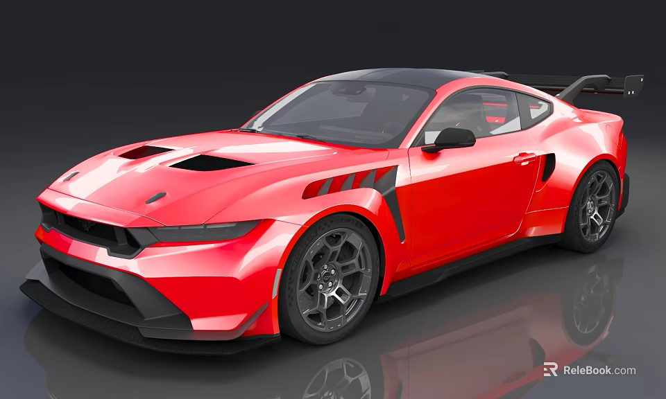 Red Sleek Sports Car With Modern Design Black Accents And Sporty Wheels 3d model 