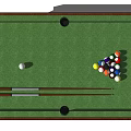 Professional Billiard Table With Green Felt Surface Balls And Cues For Game Room 3d model