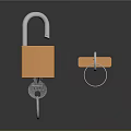 Hardware Tools Orange Padlocks With Keys And Durable Metal Construction Design 3d model