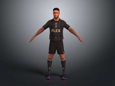 FLEX Brand Black Stylish Athletic Sportswear Set For Men With Shorts And Socks 3d model