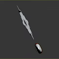 Detailed 3D Weapon Model Featuring Spear With Metal Head And Red Staff Handle