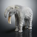 Realistic Woolly Mammoth Model With Long Tusks Standing In Lifelike Posture 3d model