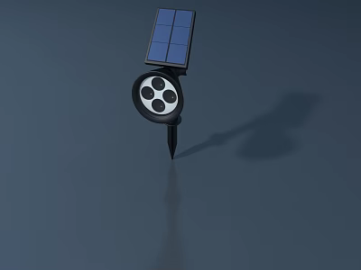 Outdoor Solar Light With Solar Panel LED Bulbs Spike Base For Garden Pathway 3d model