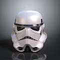 White Futuristic Helmet With Shiny Metallic Surface And Black Eye Details