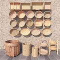 Industrial Weaving Equipment Producing Various Woven Baskets Containers and Storage Units