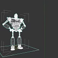 Game Movie Character Robot Standing On Red Platform With Black Background