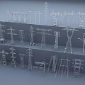 Industrial Equipment Power Transmission Metal Structures Power Towers And Utility Poles On Multi Tiered