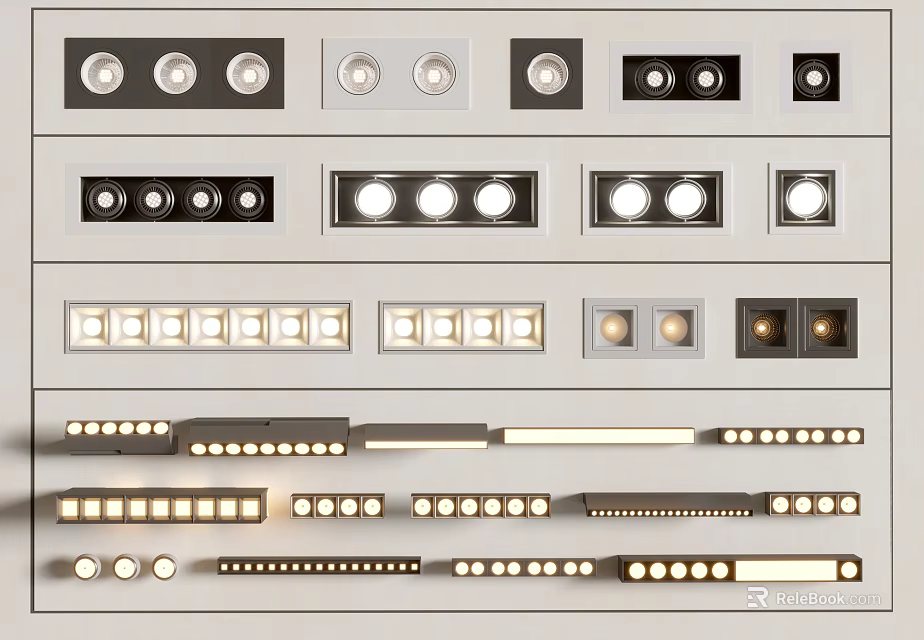 Various Modern Downlights And Spotlights Styles For Home Interior Lighting 3d model