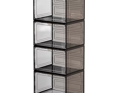 Modern Transparent Plastic Shoe Cabinet With Multi Layer Drawers For Home Storage 3d model