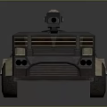 Armored Military Vehicle With Roof Mounted Light Gray And Beige Exterior Windows And Wheels
