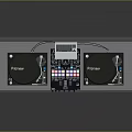 Professional DJ Console With Dual Turntables Mixer And Digital Display Panel