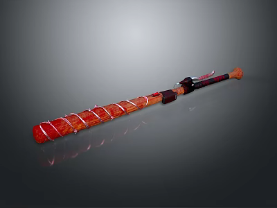 Red Long Electronic Device With Modern Design And Ergonomic Grip Features 3d model