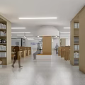 Modern Library Simple Library Reading Room 3d model