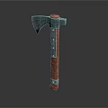 Traditional Hand Axe With Sharp Metal Blade And Wooden Leather Wrapped Handle